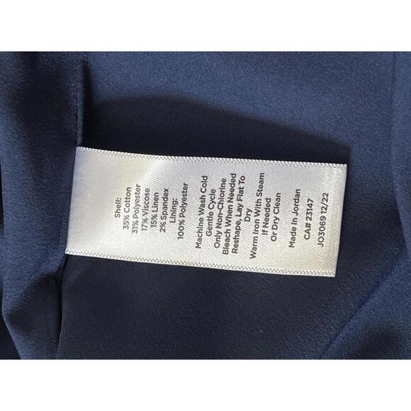 Talbots Plus 16W Chambray Nautical A-Line Skirt Stretch Lined Button Detail - Picture 5 of 7